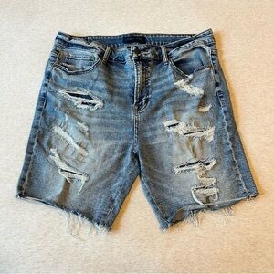 Aeropostale Distressed Blue Denim Shorts